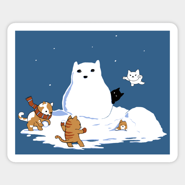 Snowcat Sticker by CrumblinCookie